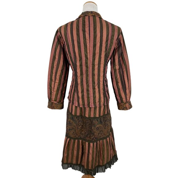 NWT Vtg 90s Solstice Blazer Tiered Skirt Set • Whimsigoth Steampunk Boho Grunge - Picture 12 of 16